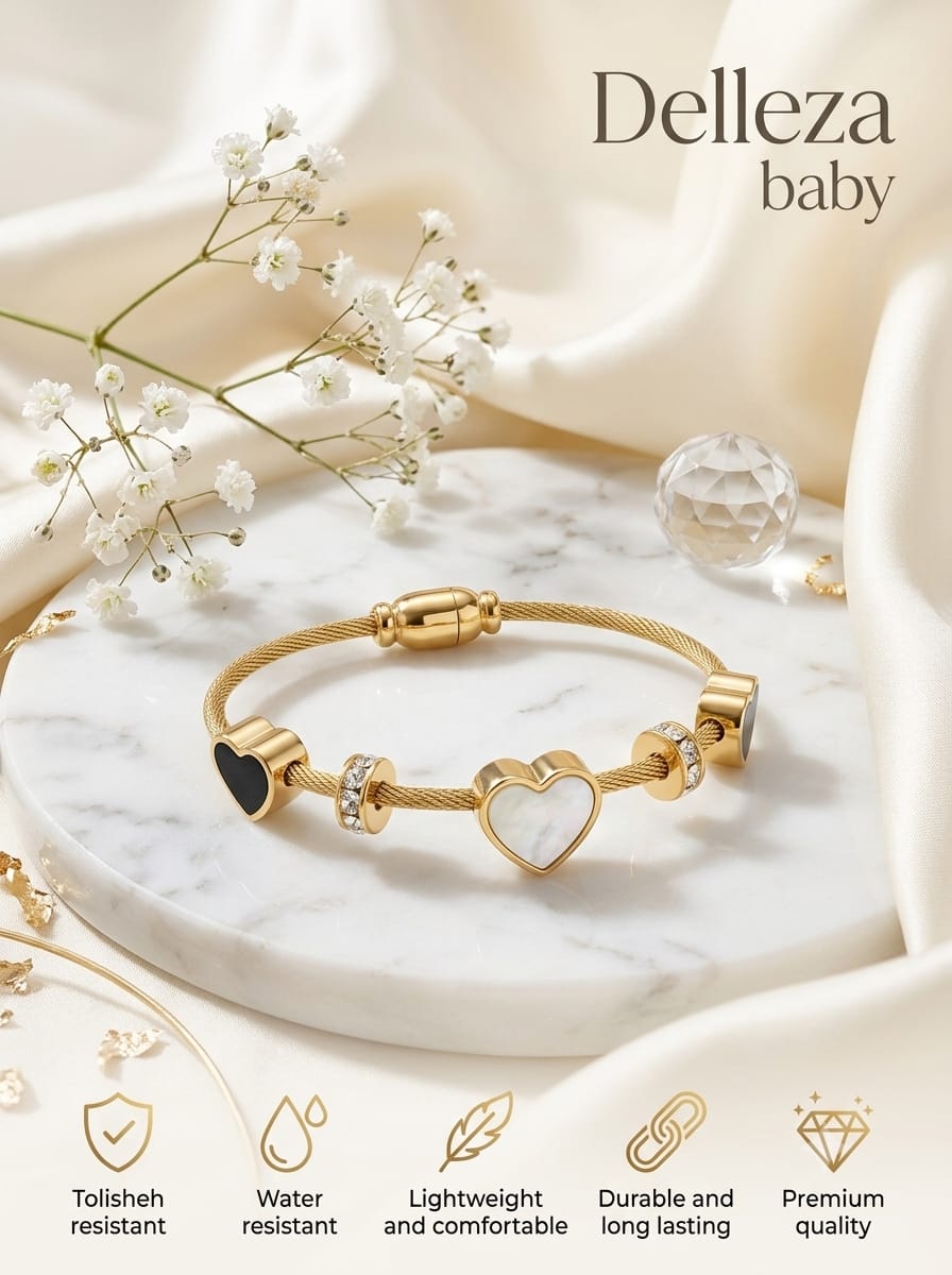 Pearl Heart Anti-Tarnish Baby Size Bracelet