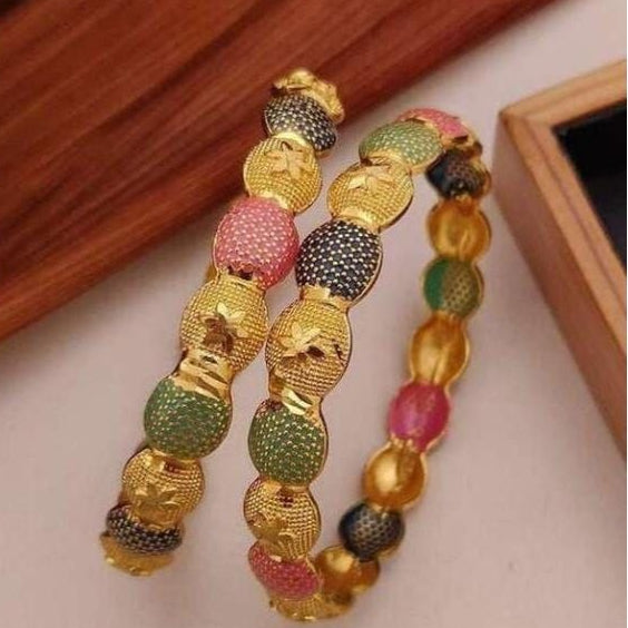Gold Plated Minakari Kada Bangles set of 2 pcs 

2.4 size available