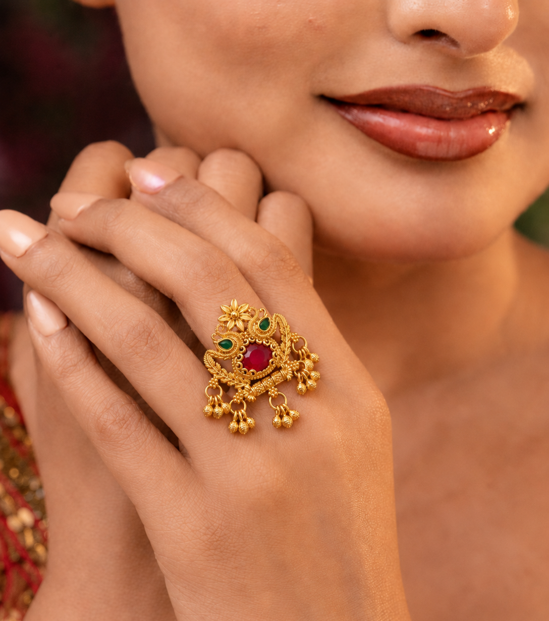 Royal Peacock Traditional Ring