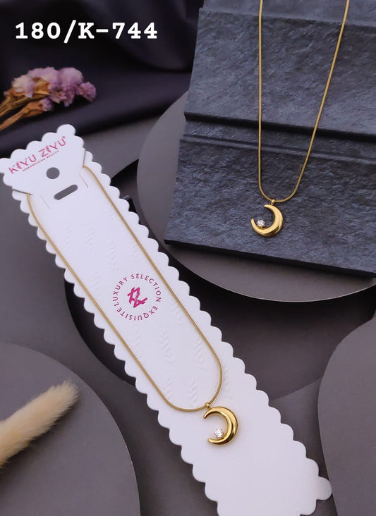 Dainty Moon stone anti tarnished necklace