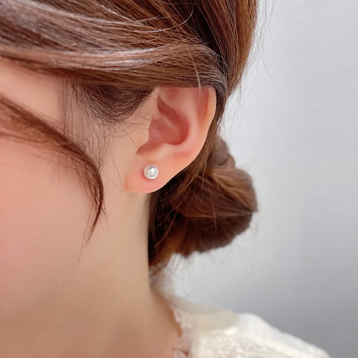 2in1 silver-toned Floral Monalisa stone stud earring