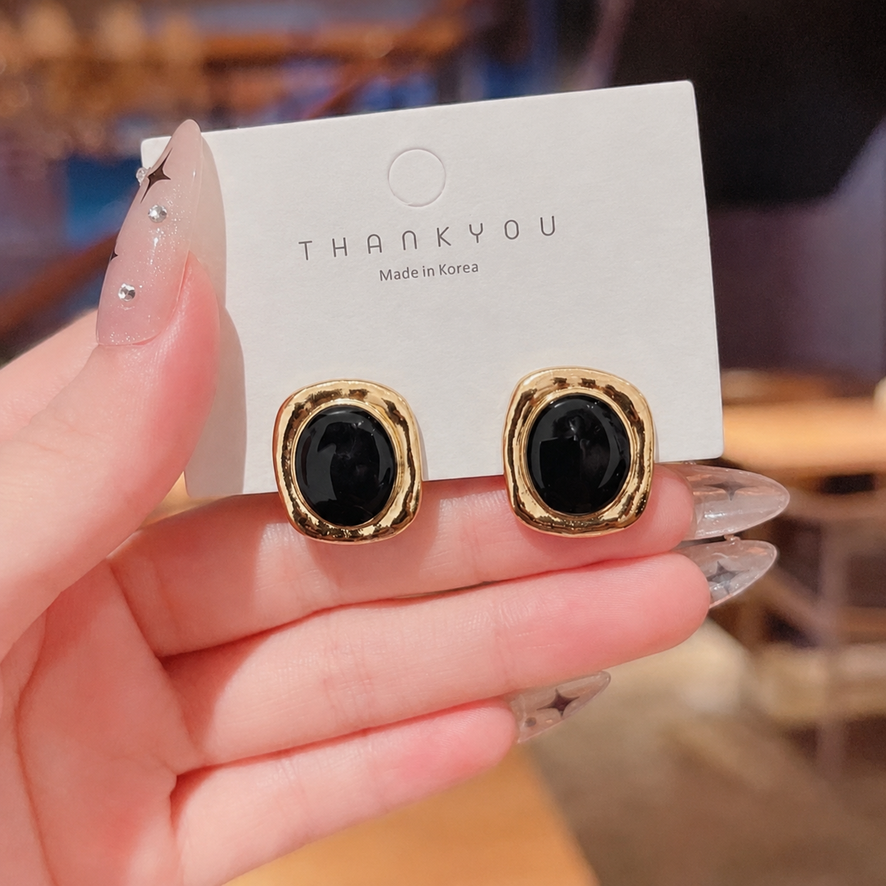 Korean round shape earring