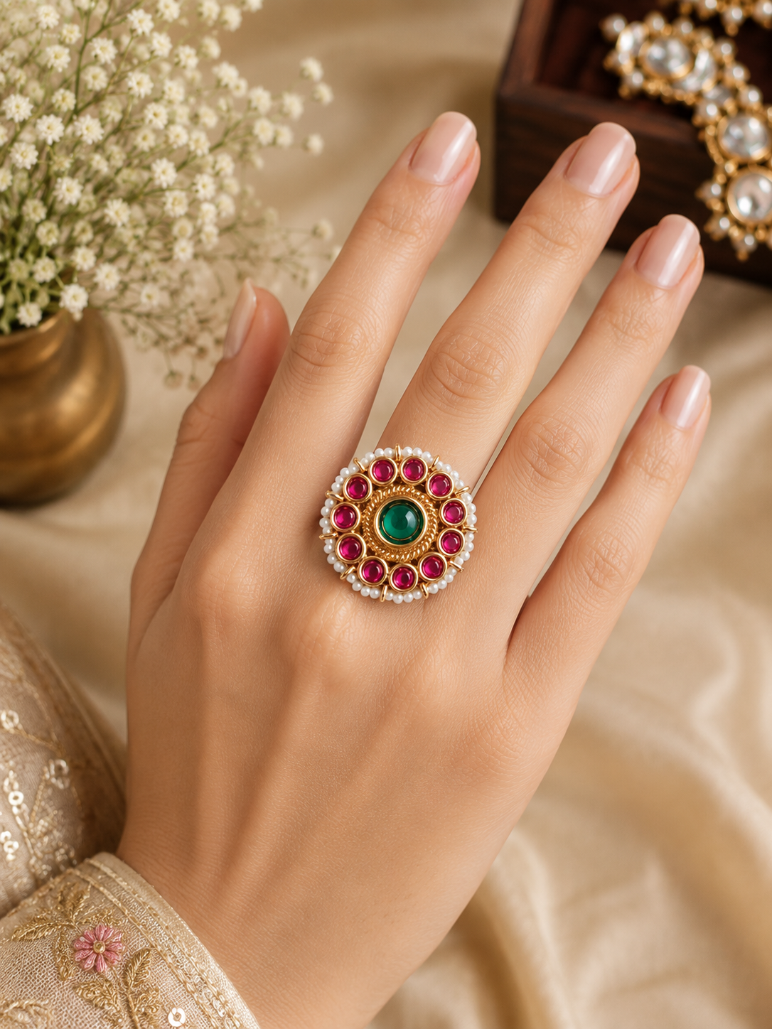 Traditional Ruby & Emerald Statement Ring