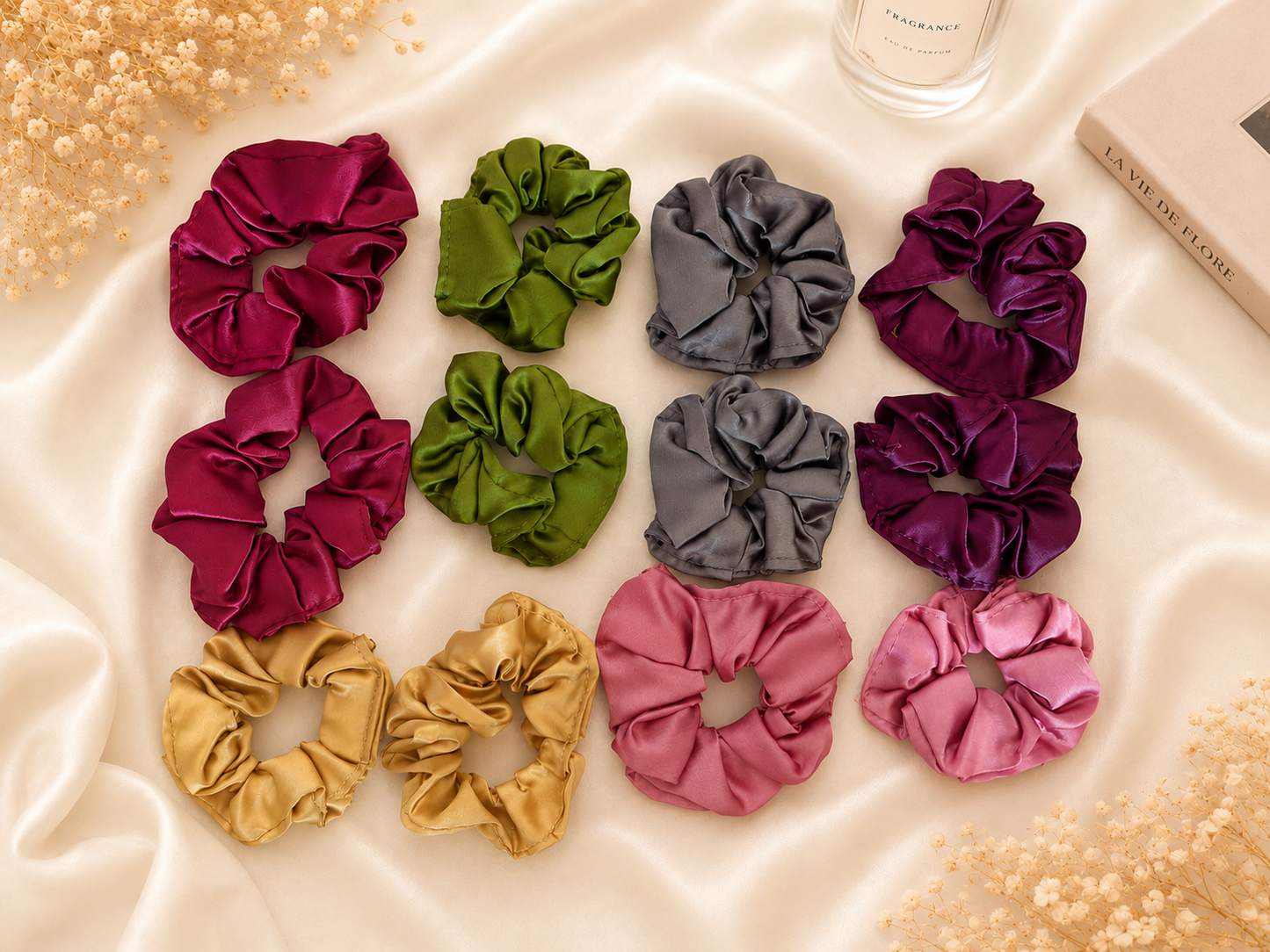 Set of 12 Stain Scrunchies for Women