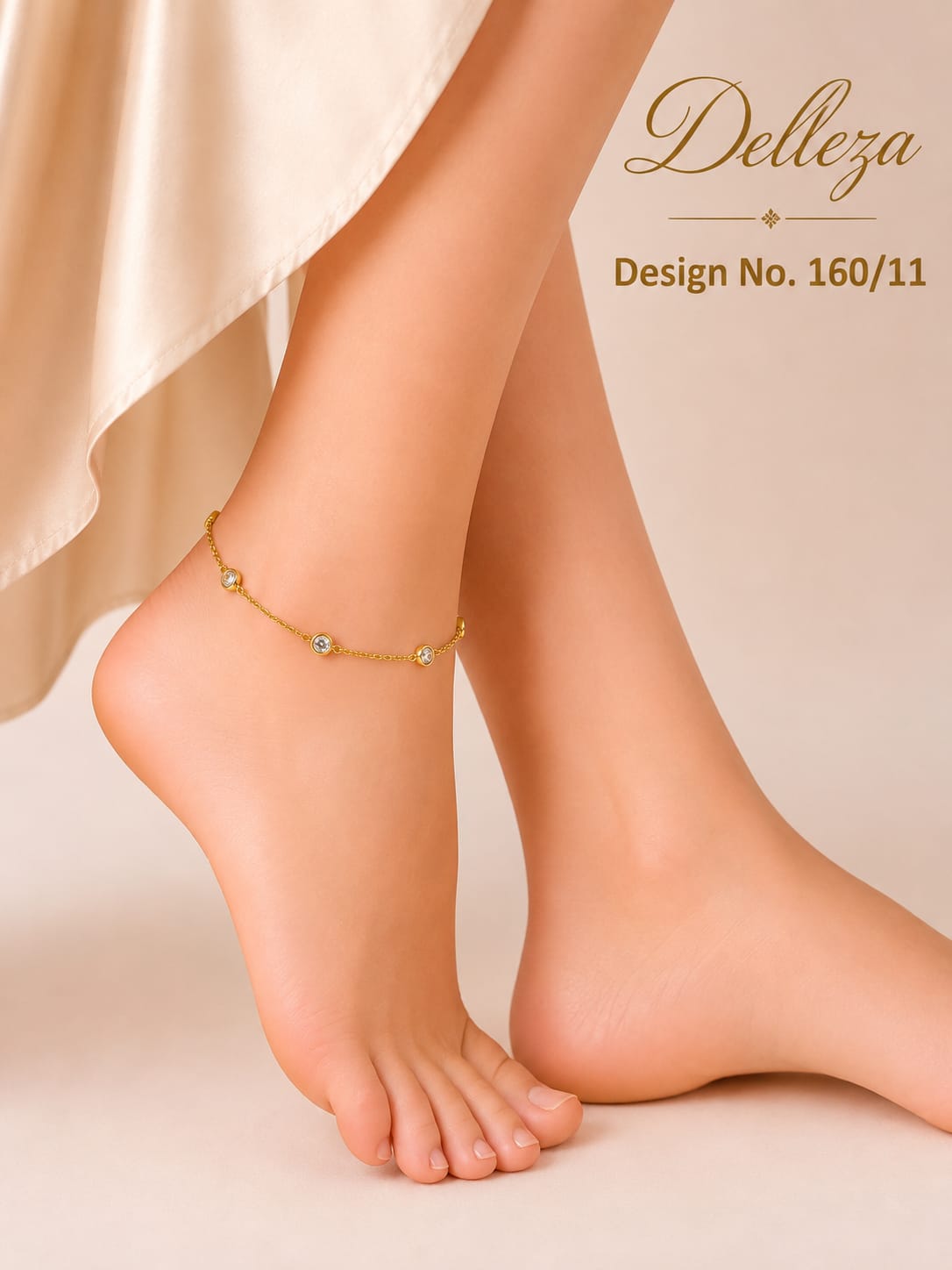 Anti tarnished  Diamond Studded anklet/payel 1 pcs
