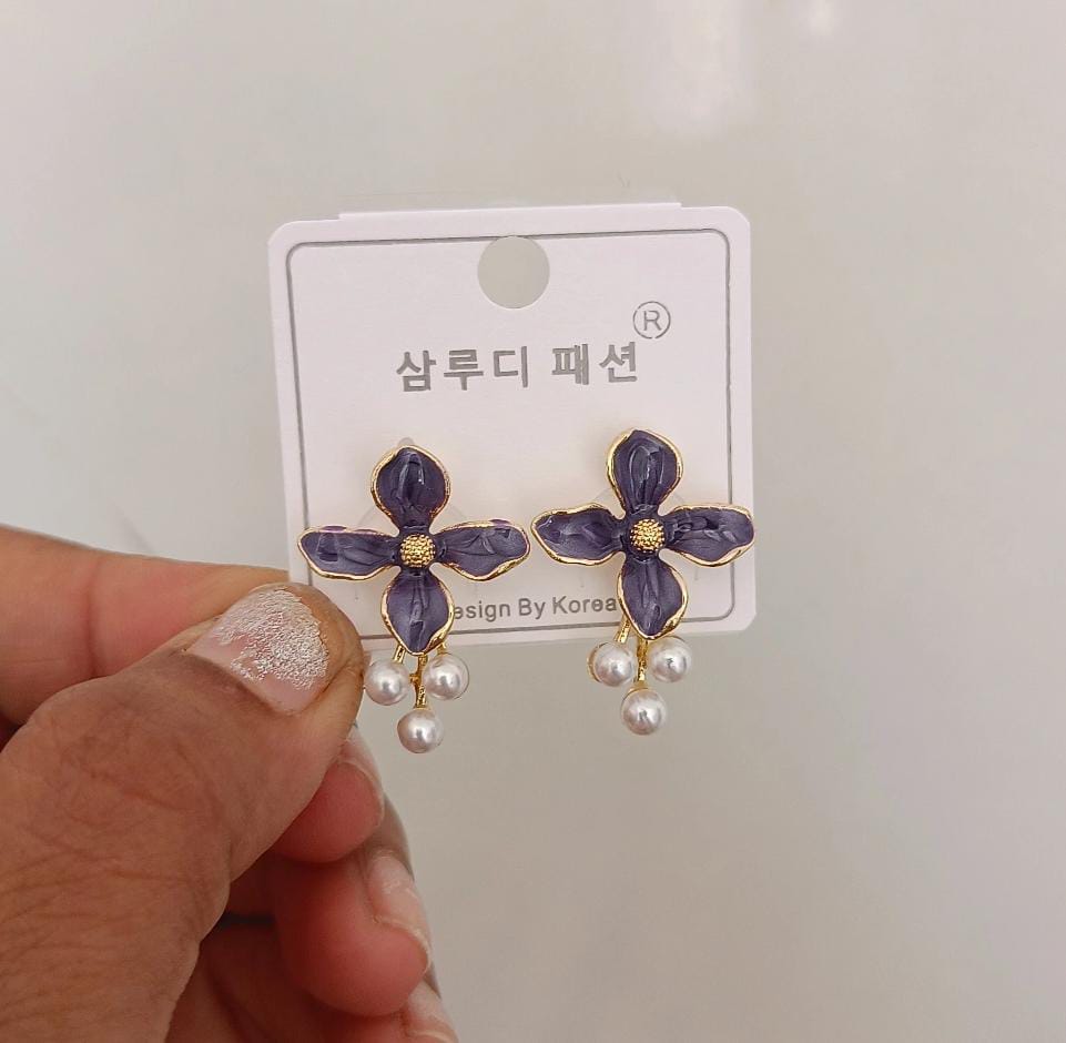 Cute Flower Drop Korean Earring