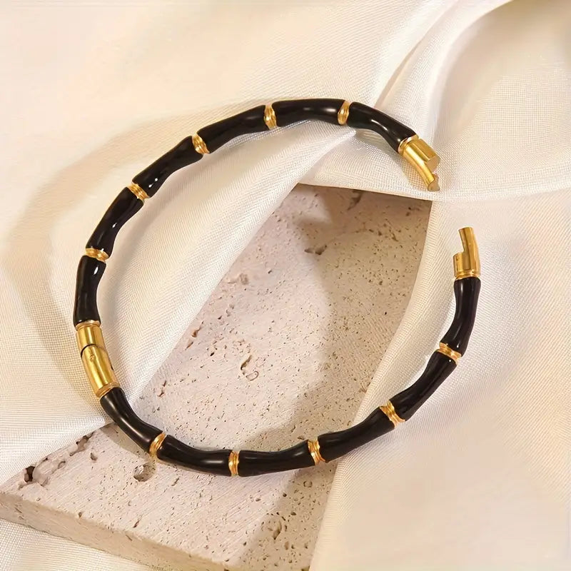 Anti tarnished  black Bamboo kada