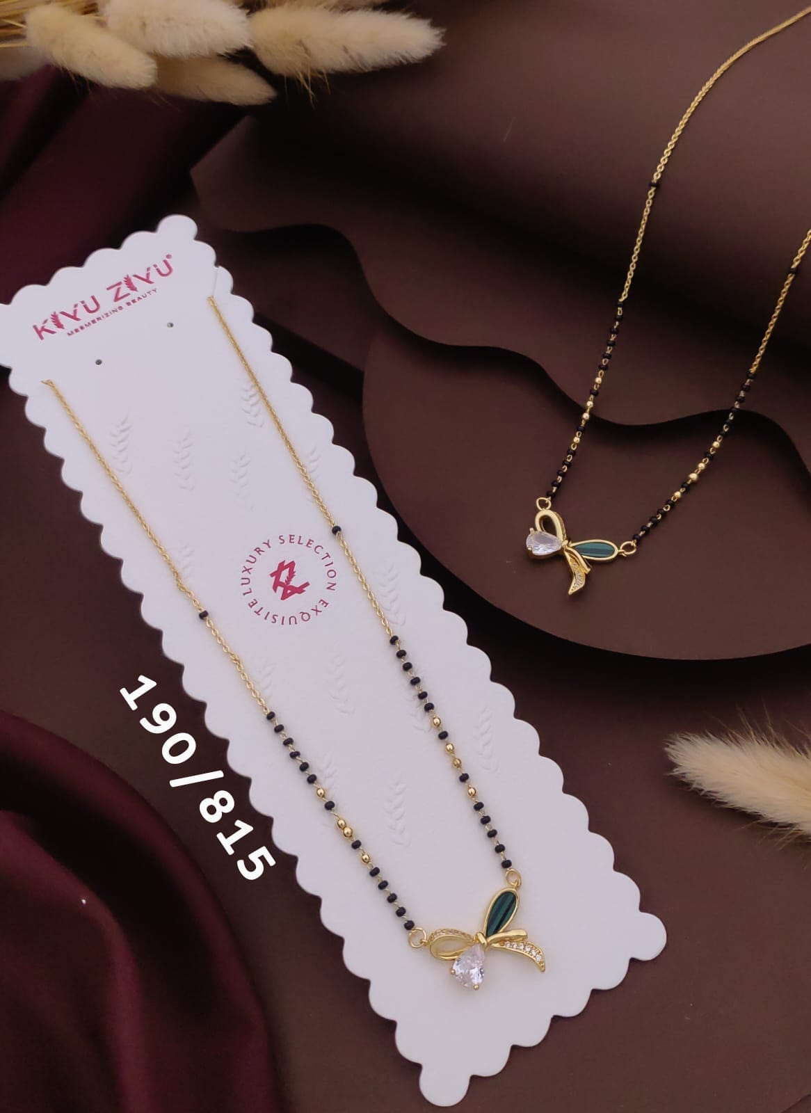 Bow-shaped mangalsutra only pendant anti tarnished