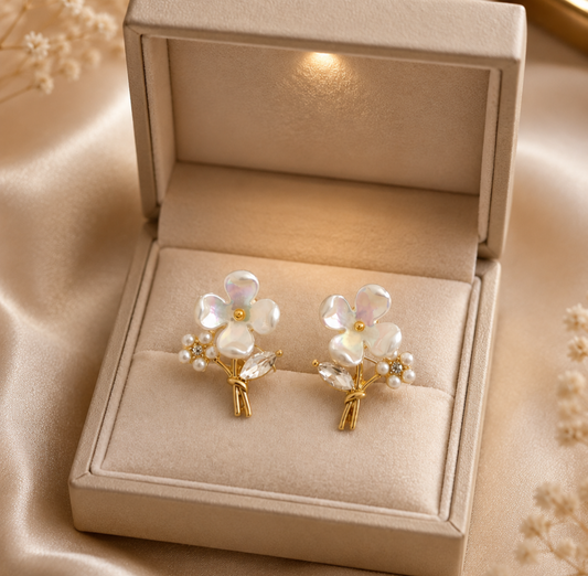 Korean Design Shiny Flower Earring