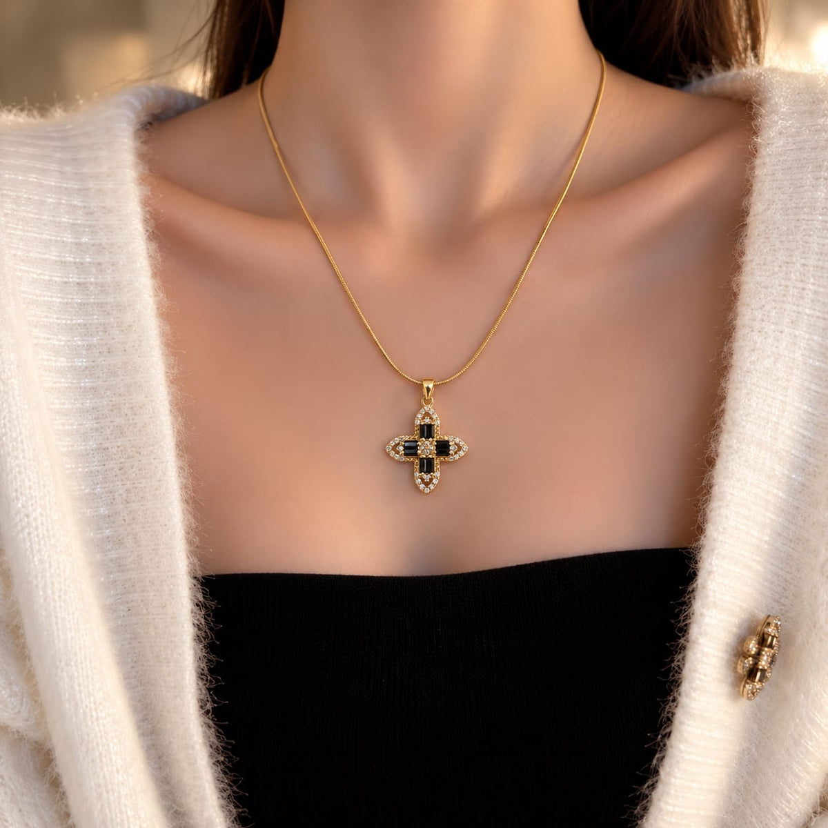 Anti tarnished with Cubic zirconia necklace