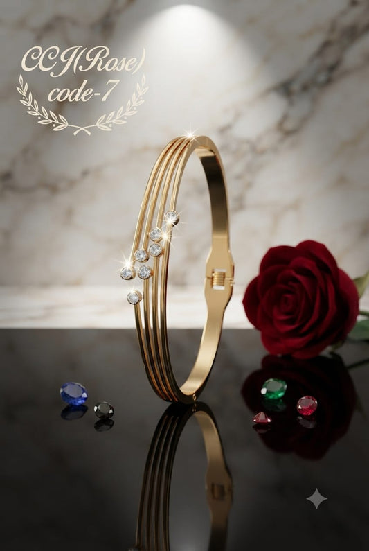 4 layer with cubic zirconia regular size anti tarnished bracelet