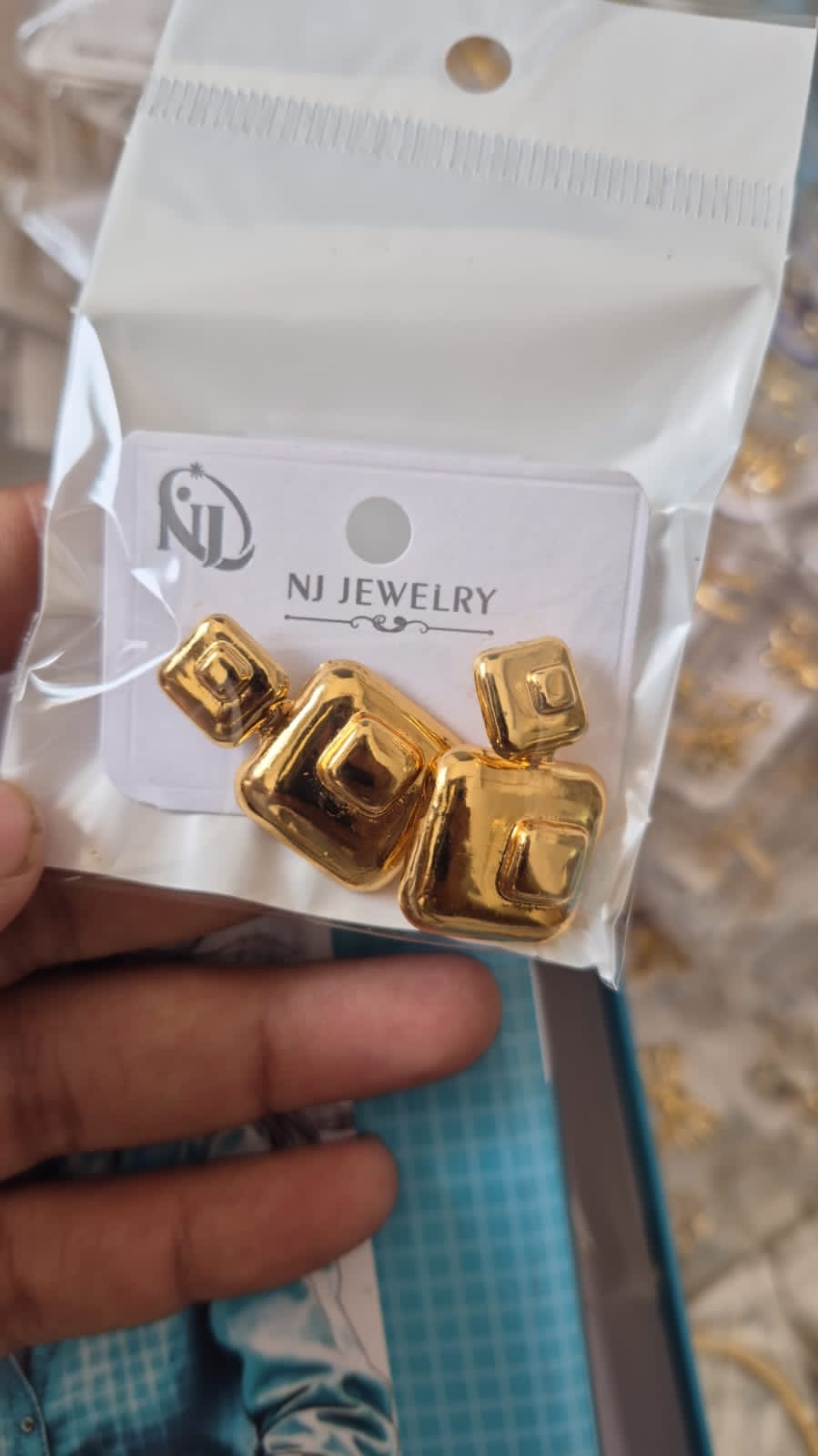 Anti-Tarnish Geometric Duo Drop Earrings