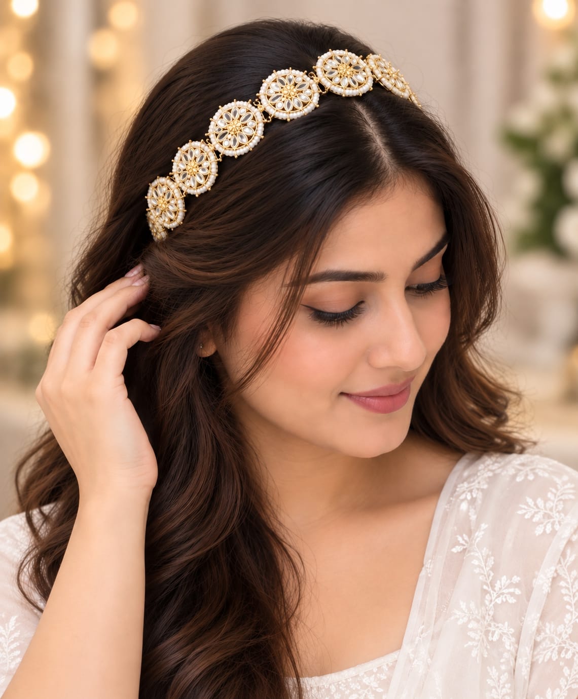 Royal Blossom Kundan-Style Matha Patti