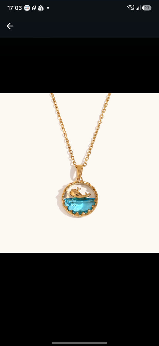 Anti-Tarnish  Dolphin Ocean Whale Pendant Design