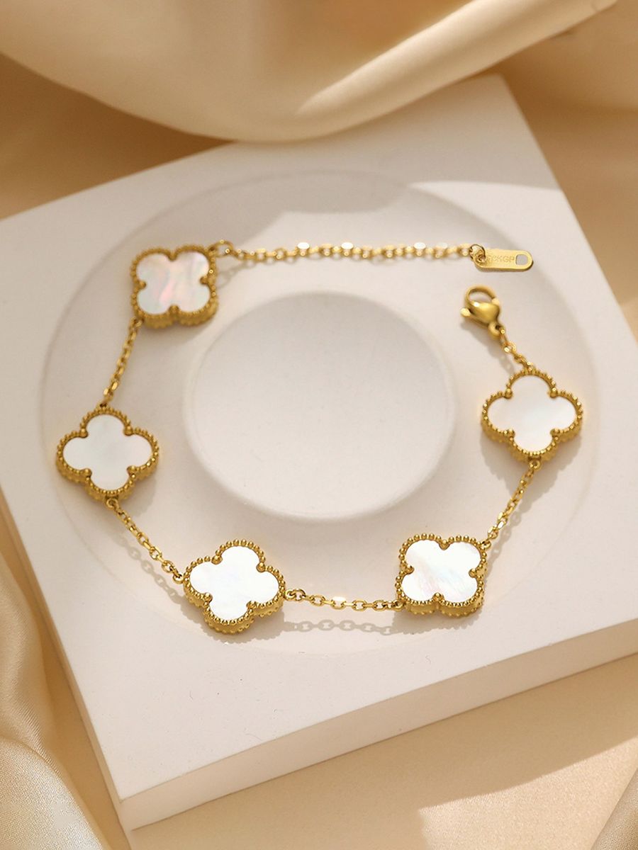 Anti-Tarnish  Clover Charm Bracelet