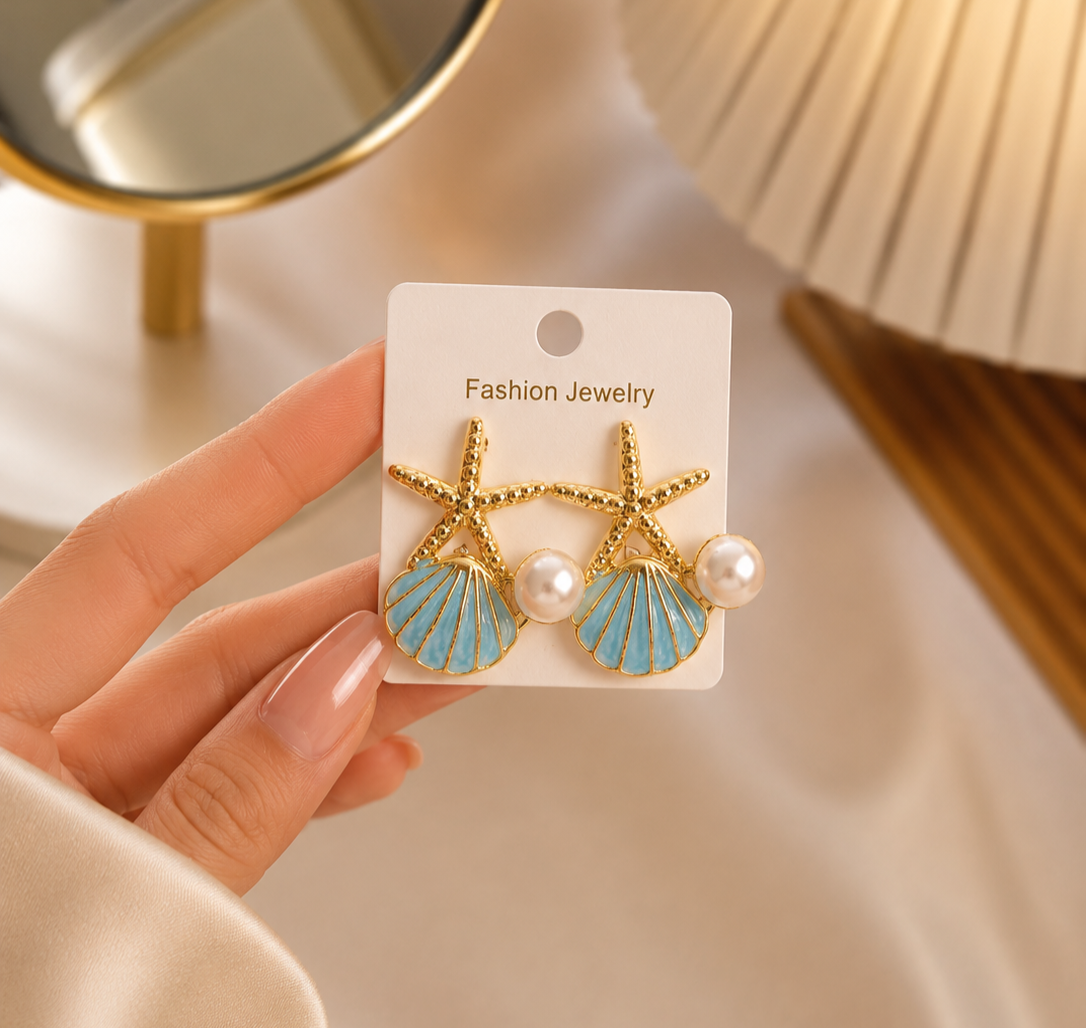 Korean Design Star Shell Earring
