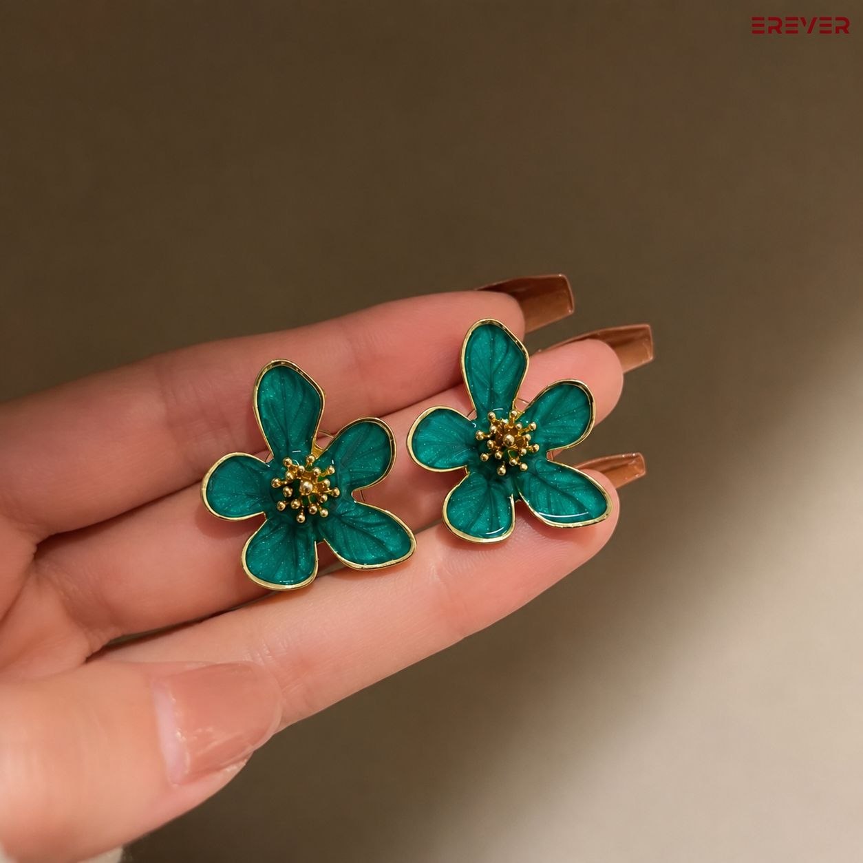 Korean Colored Flower Earring