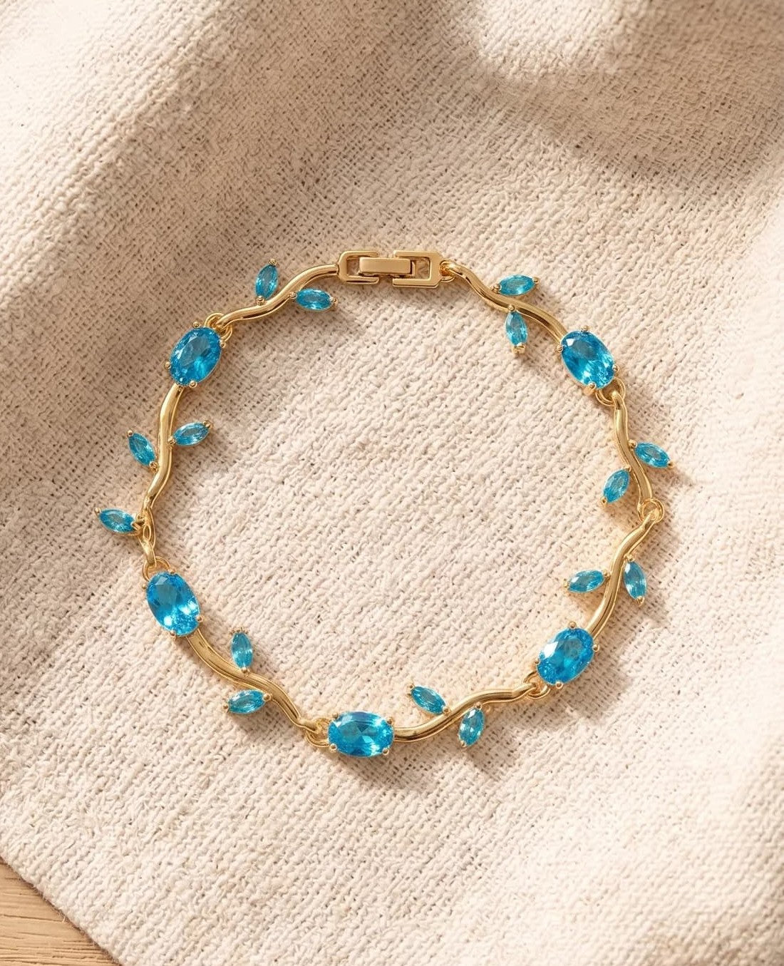 Anti tarnished blue colour Tulip bracelet