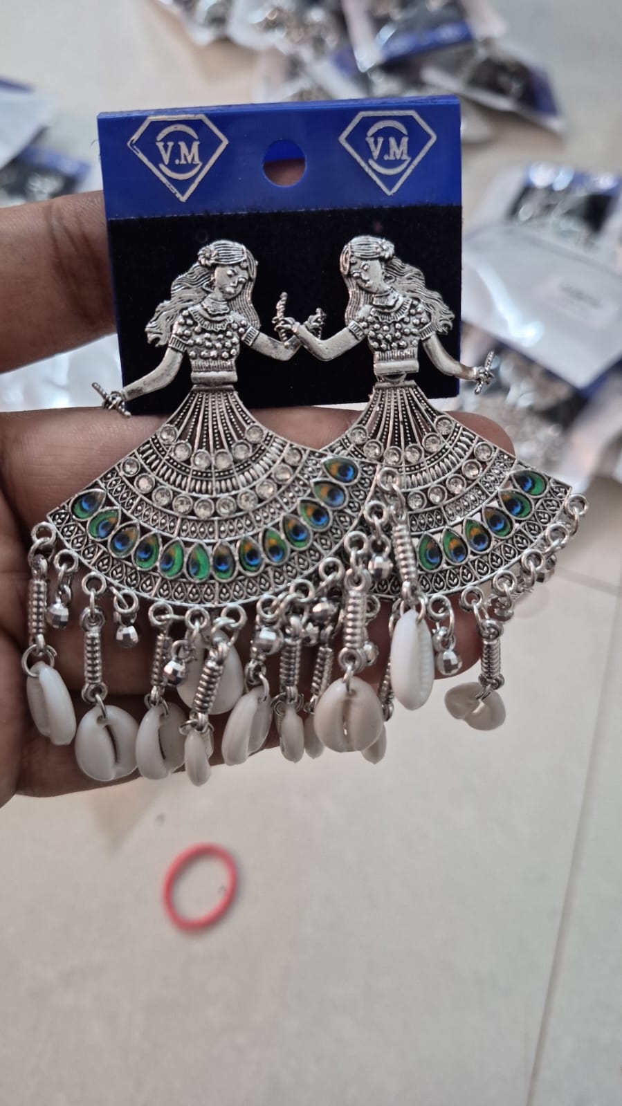 Dandiya Dancing Girl Oxidized Silver Earring