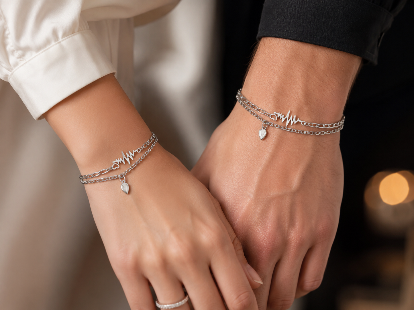 Magnetic double layer friendship belt and couple bracelet