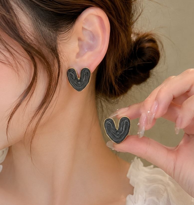 Korean Colored Heart Earring
