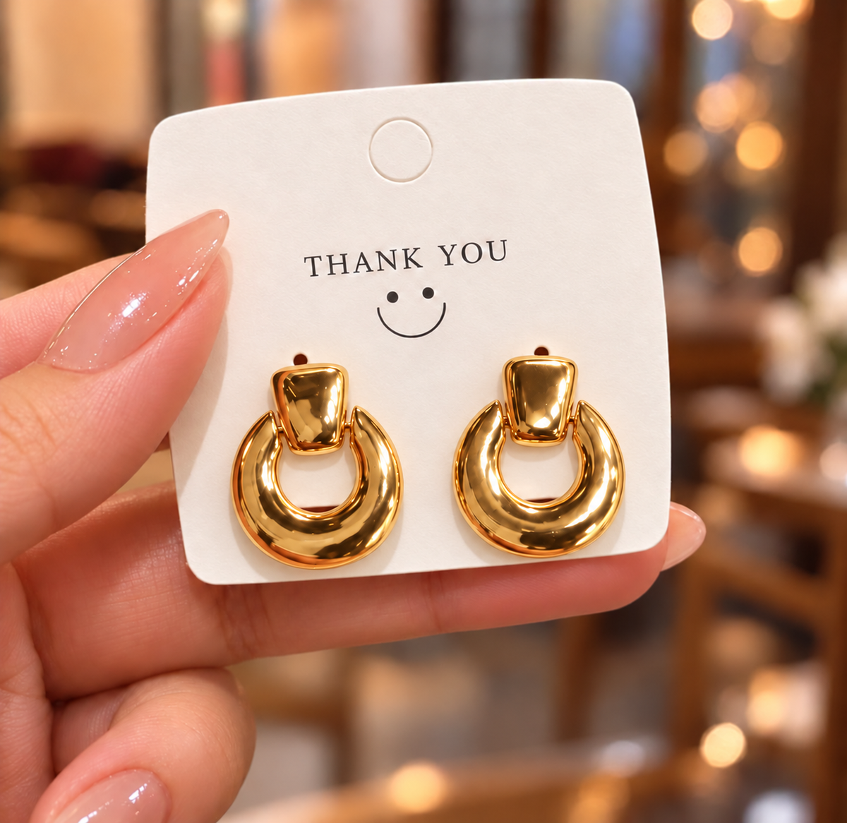Anti tarnished chunky drop earring