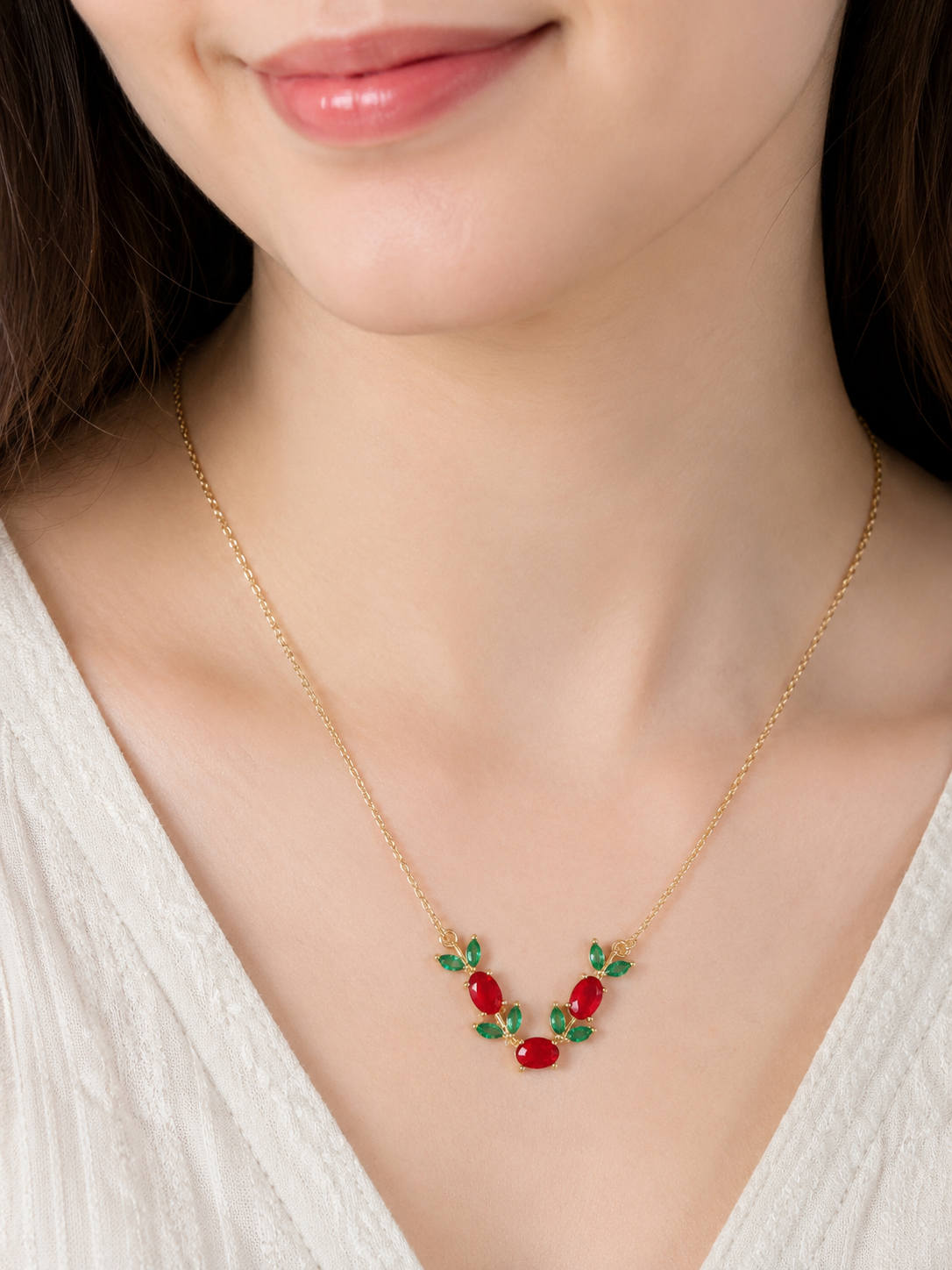 Anti tarnished tulip necklace kiyu ziyu brand