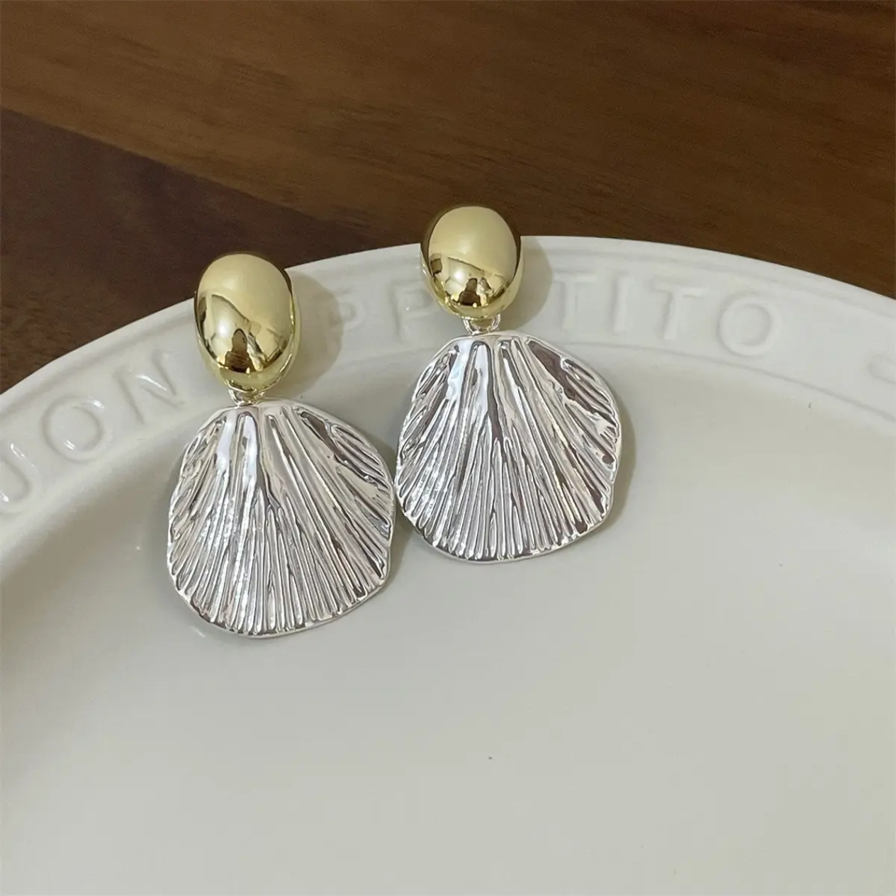 Korean silver drop earring