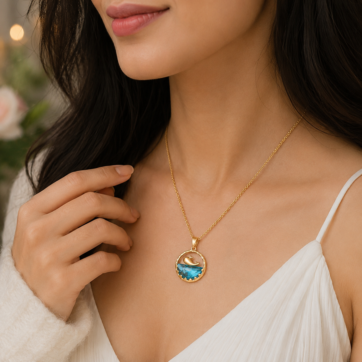 Anti-Tarnish  Dolphin Ocean Whale Pendant Design