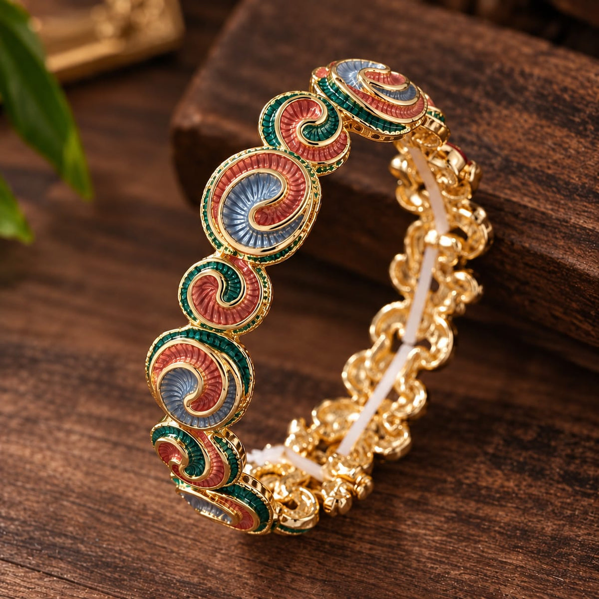 Multicolor Enamel Swirl Bracelet Random Colour