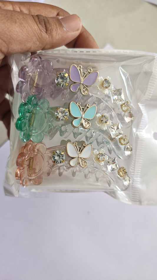 Set of 3 
Korean Mirchi diamond clutcher
