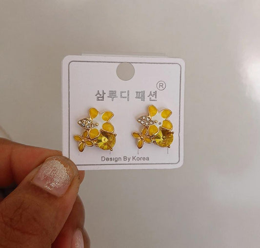 Korean flower earrings