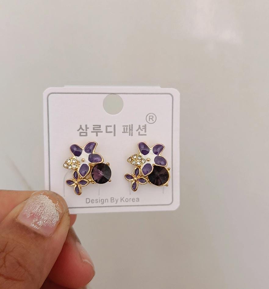 Korean flower earrings