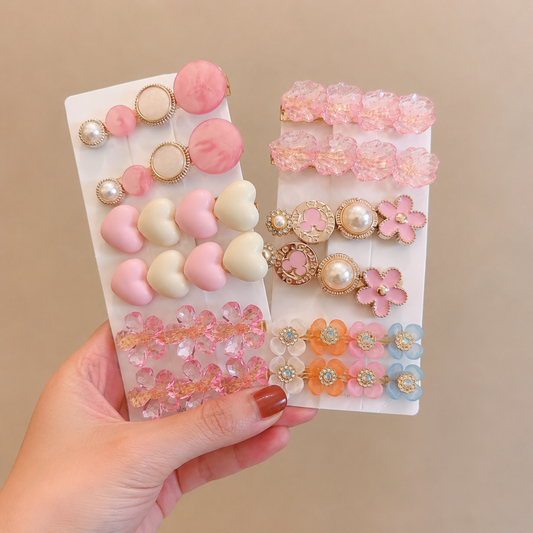 Set of 12 pcs Korean Stylish Hair Clips