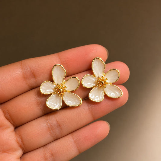 Korean Colored Flower Earring