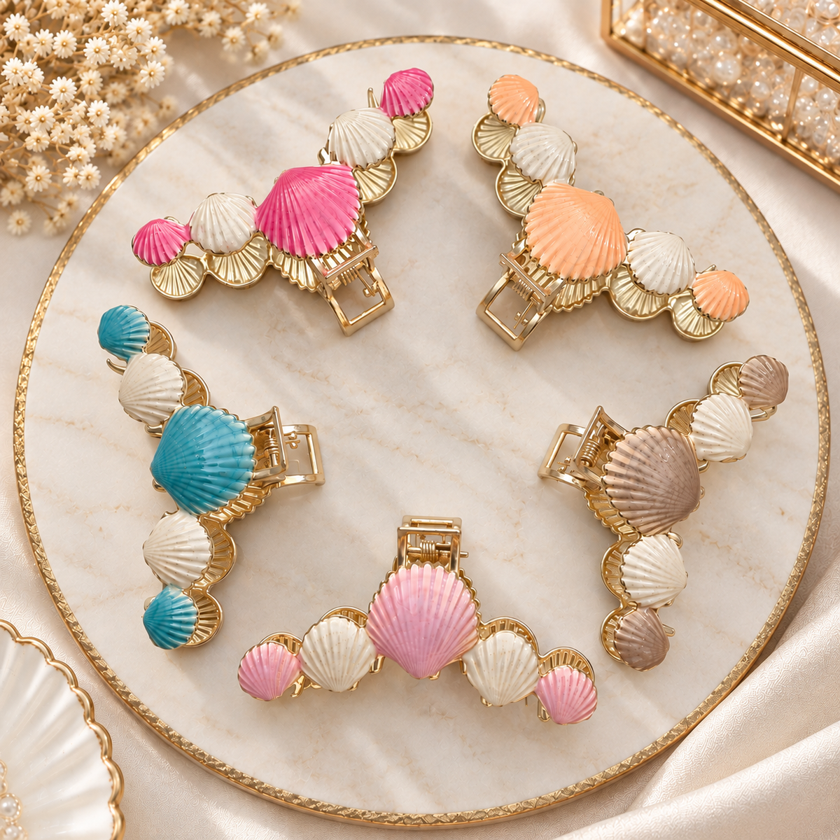 Korean Shell Design Metal Hair Clutcher