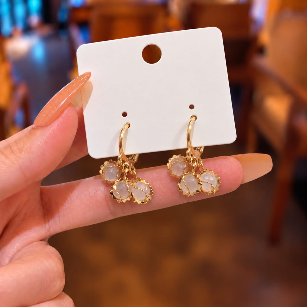 gold-plated Korean-style huggie hoop earring