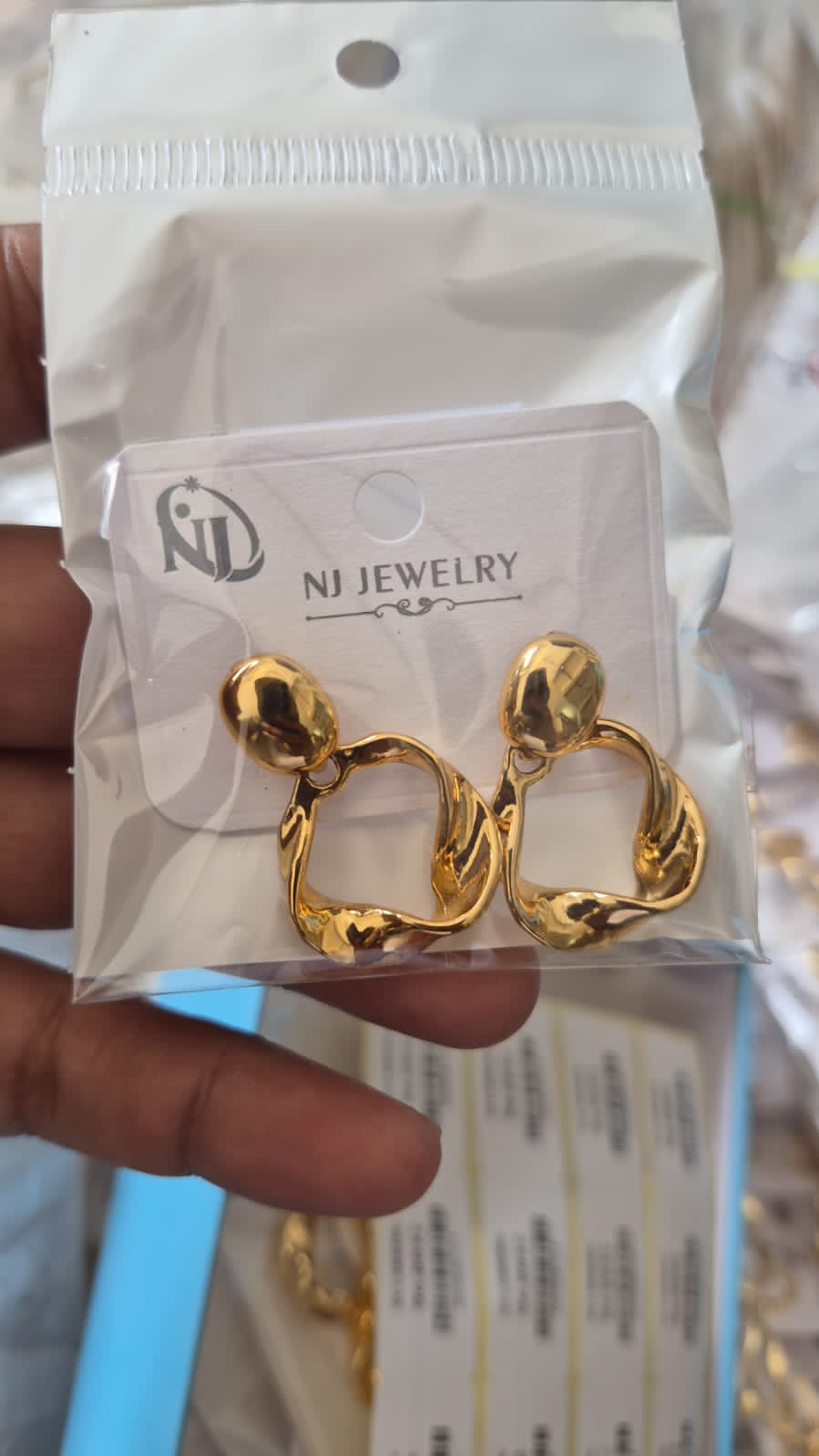 Anti-Tarnish Molten Loop Drop Earrings