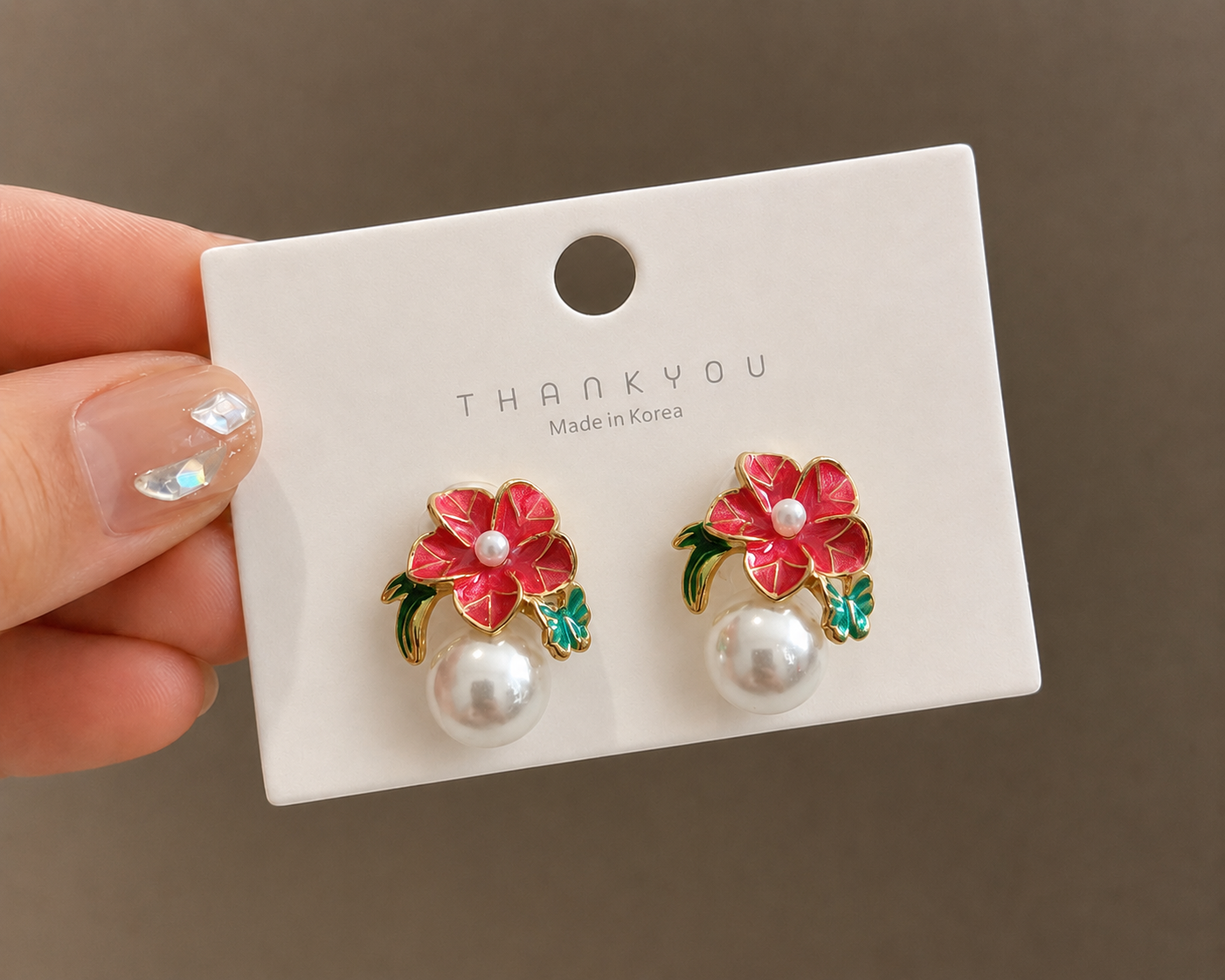 Korean Design Cute Flower Pearl Drop Earring