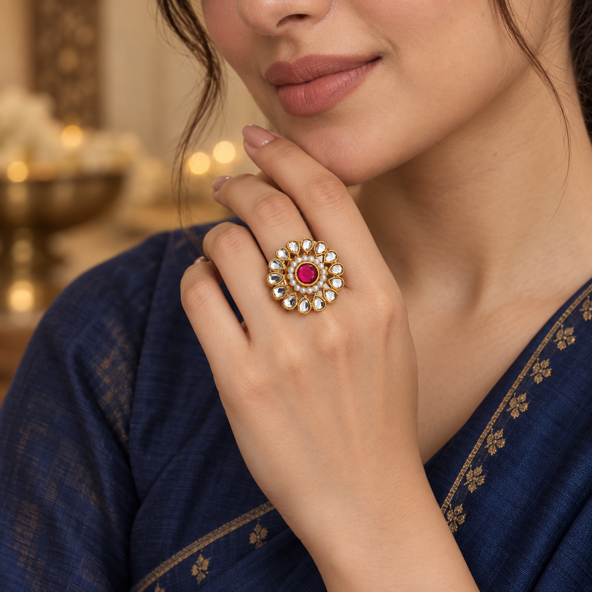Traditional pink ring
