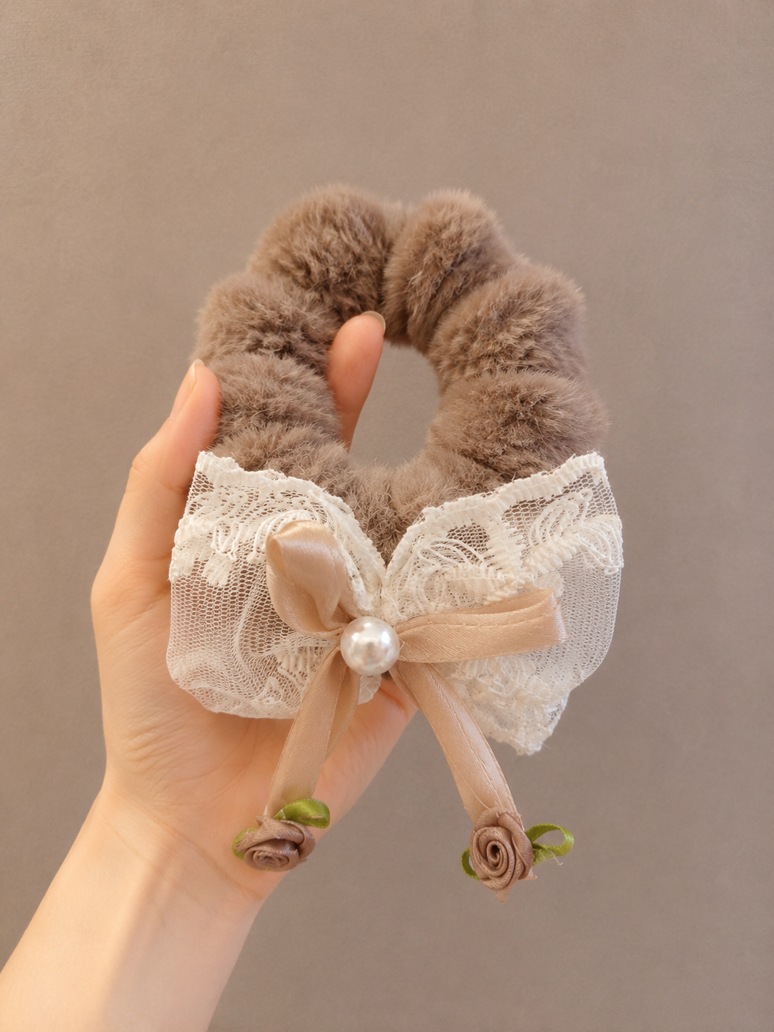 Set of 6 pcs Cute Fluffy Hair Scrunchies Soft Elastic Hair Ties
