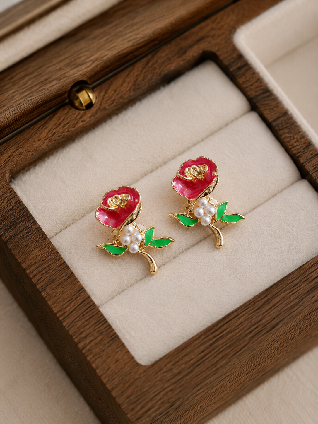 Korean Design Cute Rose Flower Colourful Earring