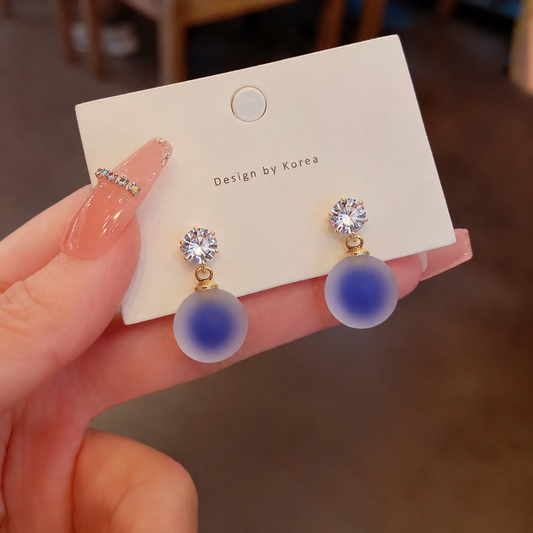 Acrylic Frosted Matte Glass Ball Shape earrings