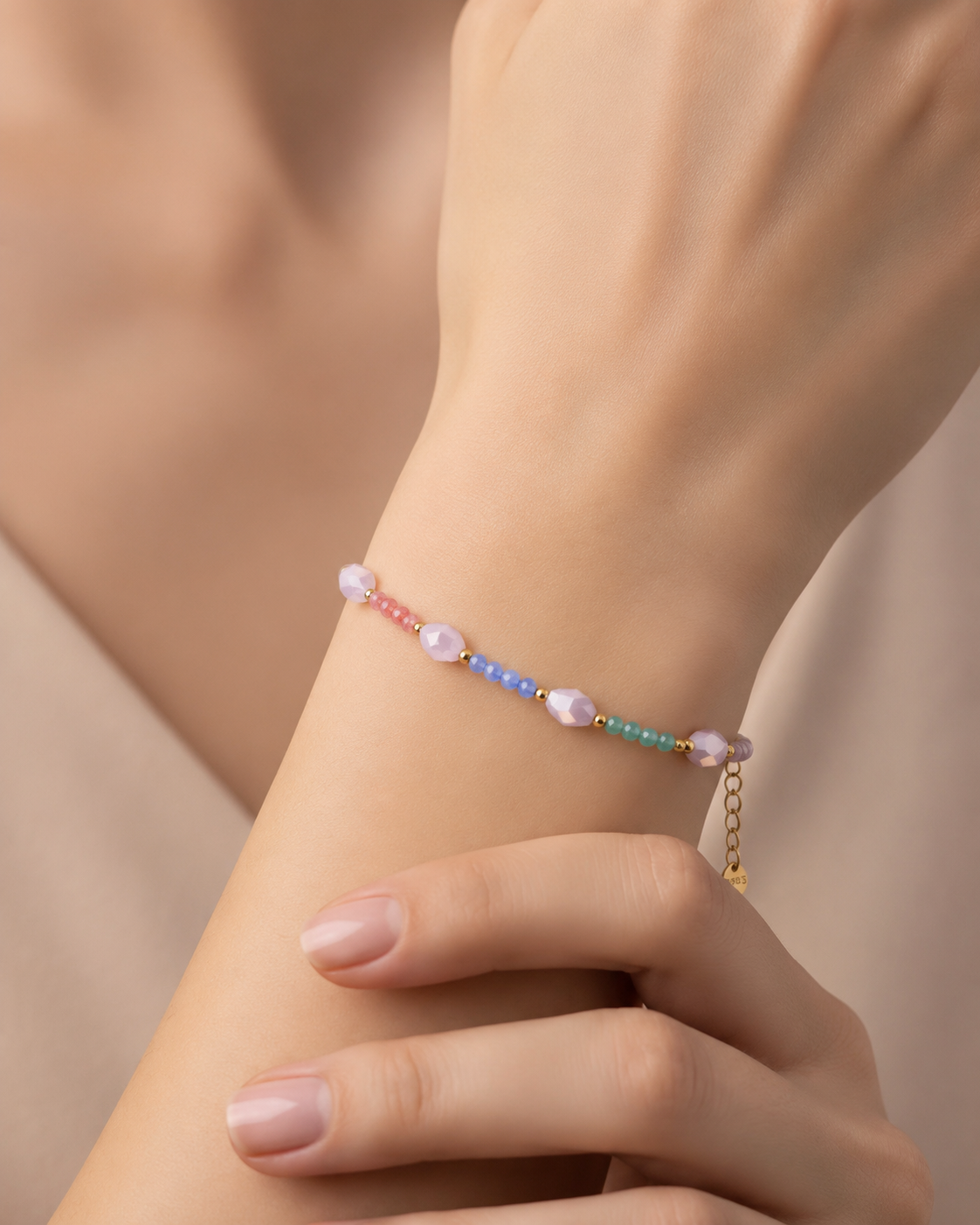 Pastel Multicolor Crystal Beads Bracelet