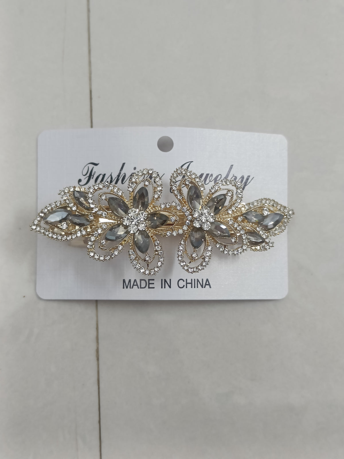 Crystal Floral Metal Hair Clip