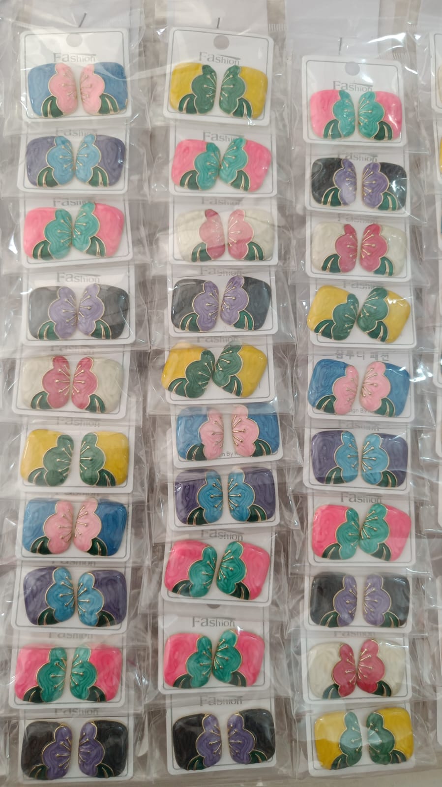 Korean Design Square Enamel Stud Earrings