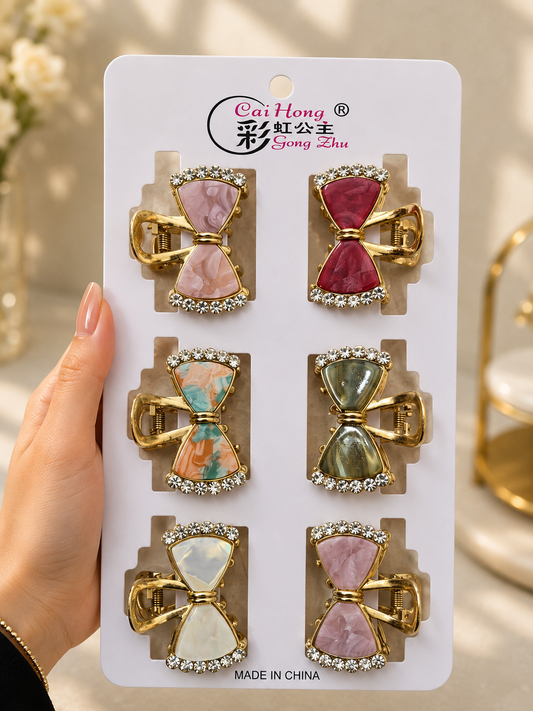 Set of 6 Korean heavy metal hair claw