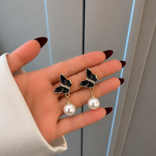 Korean Butterfly Pearl Fashion Earring