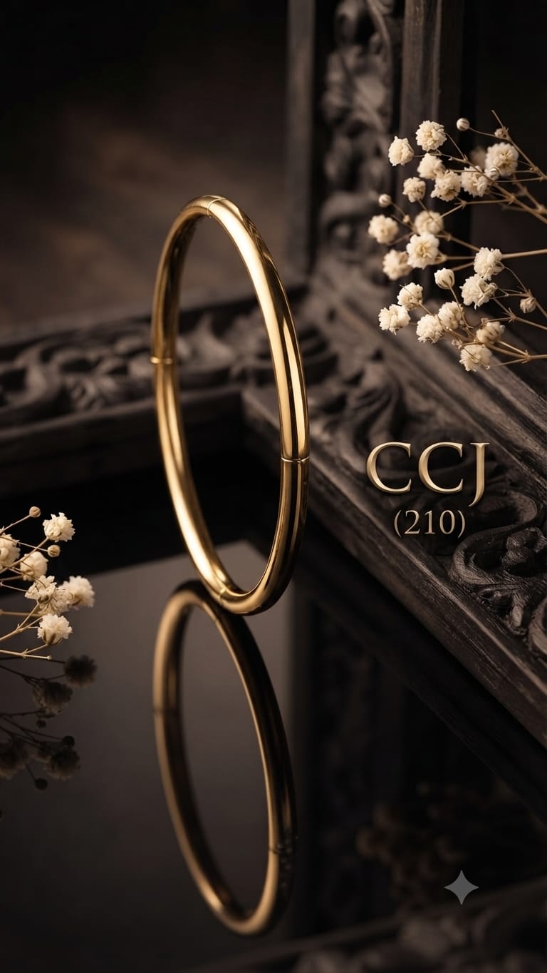 Minimalist polished gold-toned stainless steel tube regular size kada