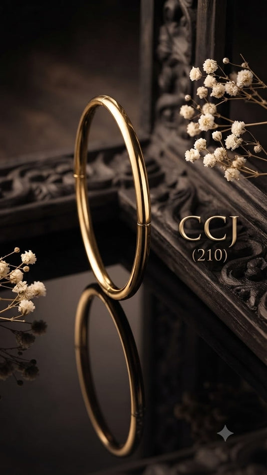 Minimalist polished gold-toned stainless steel tube regular size kada